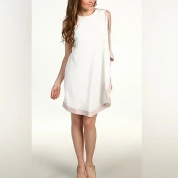 Ted Baker London Bolty Draped White‎ Sleeveless Asymmetrical Sheath Dress Size 0 - Picture 13 of 13